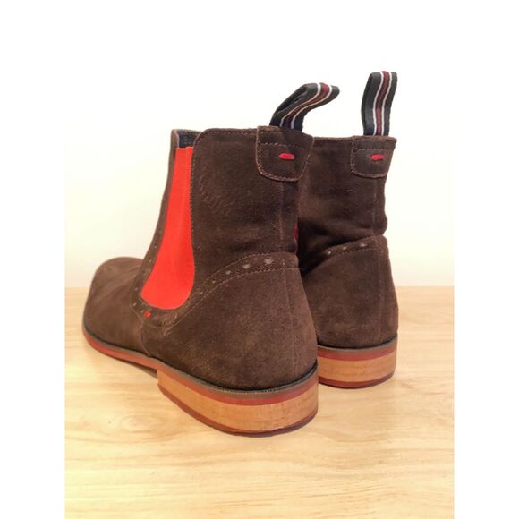Carlos by Carlos Santana Brown Suede Chelsea Boots Red Elastic Men’s 11 main image 7